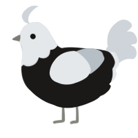 A sable and mist chicken with a head pattern