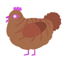 A brown and russet chicken with a half-bar pattern