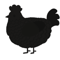 A sable and black chicken with a lace pattern