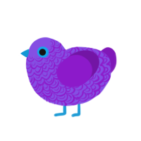 budding violet, a blurple and violet chicken with a double-lace pattern