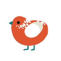 (unnamed), a vermilion and white chicken with a neck-speckle pattern