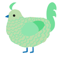 A gluppy and spring chicken with a lace pattern