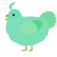 A mint and spring chicken with a lace pattern