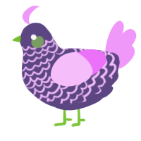 A overcast and lavender chicken with a lace pattern
