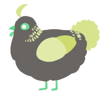 A grey and lemon chicken with a neck-band pattern