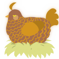 A brown and ochre chicken with a lace pattern