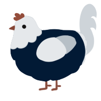 A tumblr and mist chicken with a head pattern