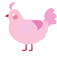 A rose and pink chicken with a double-lace pattern