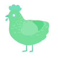 A spring chicken with a half-lace pattern