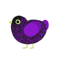 goth highlighter, a sable and violet chicken with a double-lace pattern