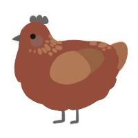 A russet and brown chicken with a neck-speckle pattern