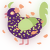 A blurple and spring chicken with a speckle pattern