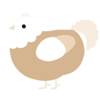 A beige and cream chicken with a head pattern