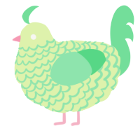 A apple and spring chicken with a lace pattern