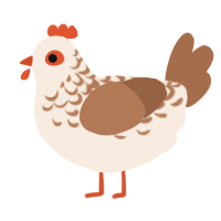 A cream and brown chicken with a half-lace pattern