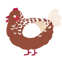 A russet and cream chicken with a half-lace pattern