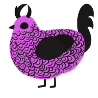 A orchid and sable chicken with a double-lace pattern