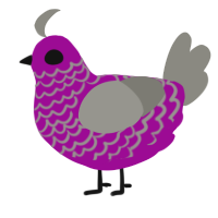 A plum and ash chicken with a lace pattern