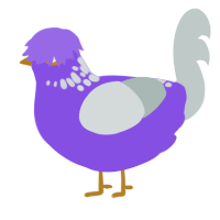 (unnamed), a blurple and silver chicken with a neck-speckle pattern