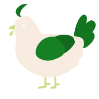 A cream and leaf chicken