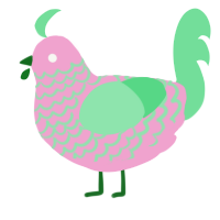 A pink and spring chicken with a lace pattern