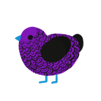 (unnamed), a violet and black chicken with a double-lace pattern