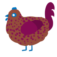 A russet and wine chicken with a speckle pattern
