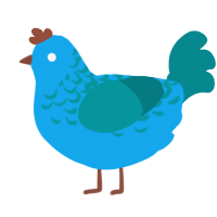 A sky and teal chicken with a half-lace pattern
