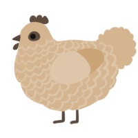 A beige chicken with a lace pattern