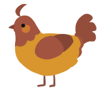 Caramel Drizzle, a orange and russet chicken with a head pattern