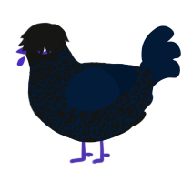 A black and tumblr chicken with a double-lace pattern