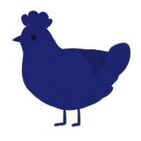 A navy chicken with a double-lace pattern