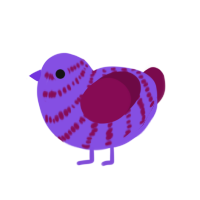 (unnamed), a blurple and wine chicken with a bar pattern