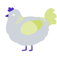 A mist and lemon chicken with a neck-band pattern