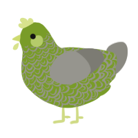 (unnamed), a chartreuse and ash chicken with a double-lace pattern