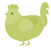 A lemon chicken with a head pattern