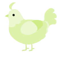 A apple chicken with a head pattern
