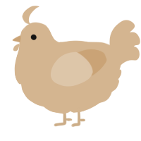 A beige chicken