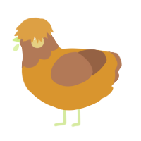 A orange and brown chicken with a head pattern