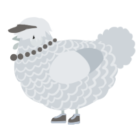 A mist chicken with a lace pattern