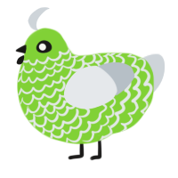 A grass and mist chicken with a lace pattern