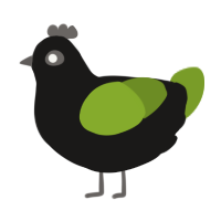 A sable and chartreuse chicken