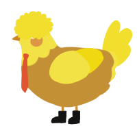 A gold and yellow chicken with a head pattern