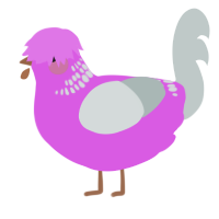 A orchid and silver chicken with a neck-band pattern