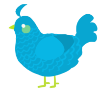 A cerulean chicken with a lace pattern
