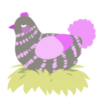 A ash and lavender chicken with a bar pattern