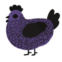 A overcast and sable chicken with a double-lace pattern