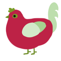 A crimson and gluppy chicken