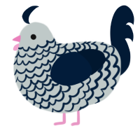 A silver and tumblr chicken with a lace pattern