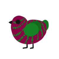 (unnamed), a maroon and leaf chicken with a bar pattern